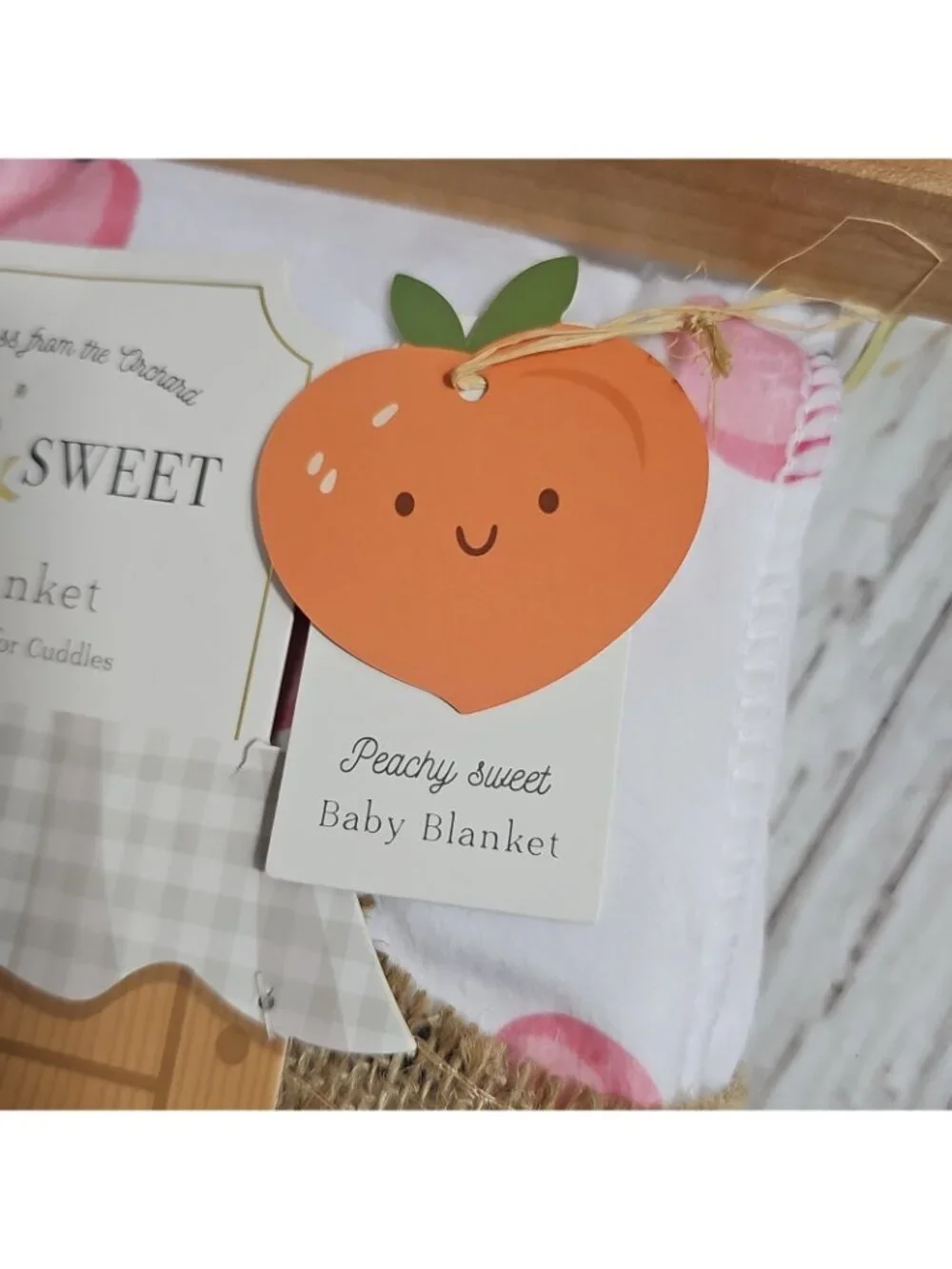 Peach Peaches Baby Blanket Soft Reversible Sherpa Fresh and Sweet 30 x 40